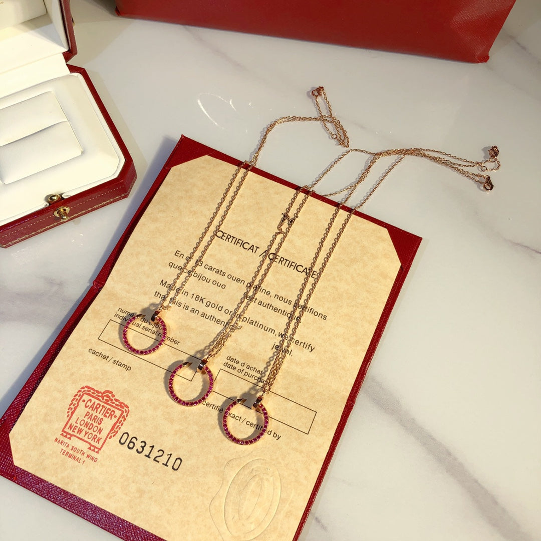[BloomBling]JUSTE NECKLACE GOLD RED DIAMONDS