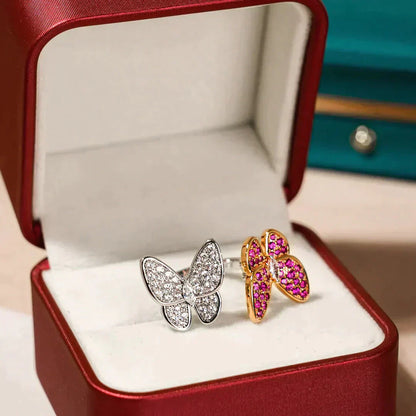 [BloomBling]TWIN BUTTERFLY DIAMOND RING