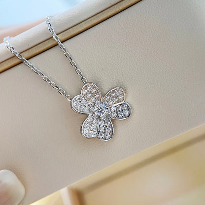 [BloomBling]CLOVER DIAMOND NECKLACE SILVER