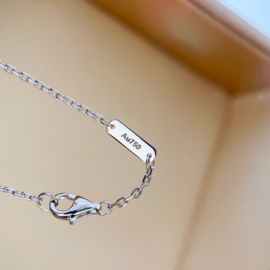 [BloomBling]CLOVER DIAMOND NECKLACE SILVER