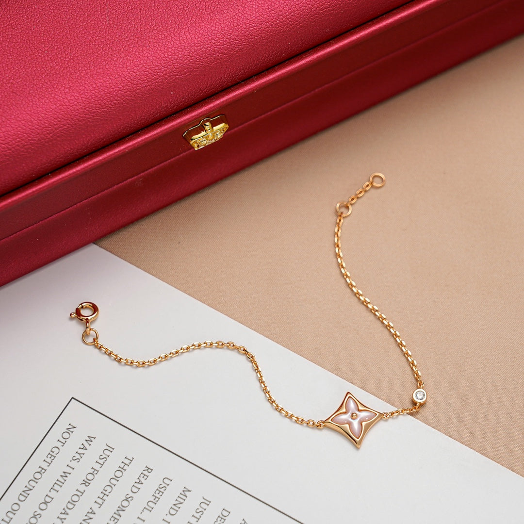 [BloomBling]STAR 1 DIAMOND PINK GOLD BRACELET
