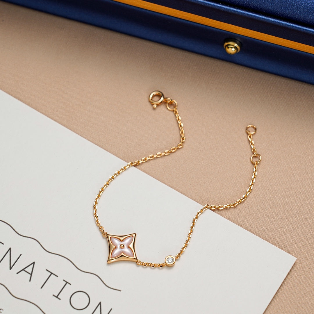 [BloomBling]STAR 1 DIAMOND PINK GOLD BRACELET