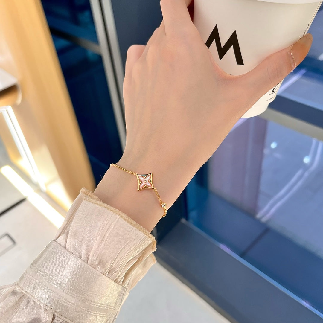 [BloomBling]STAR 1 DIAMOND PINK GOLD BRACELET