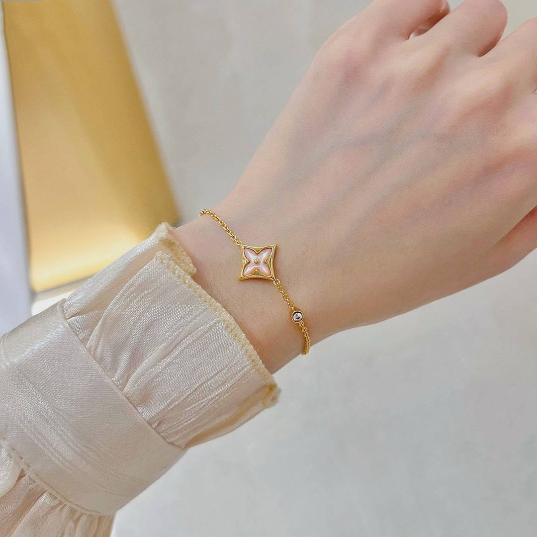 [BloomBling]STAR 1 DIAMOND PINK GOLD BRACELET