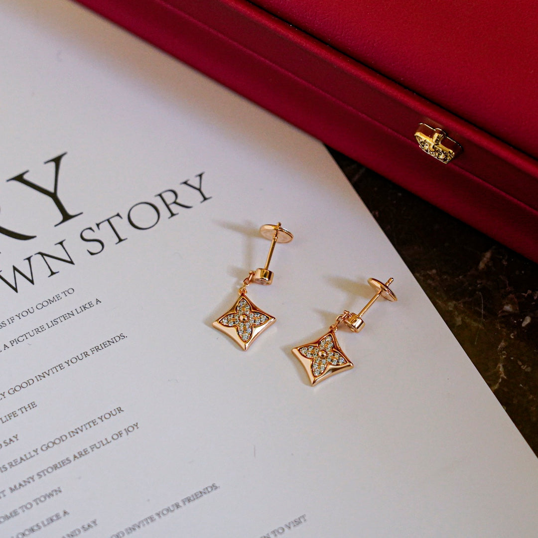 [BloomBling]STAR DIAMONDS EARRINGS GOLD