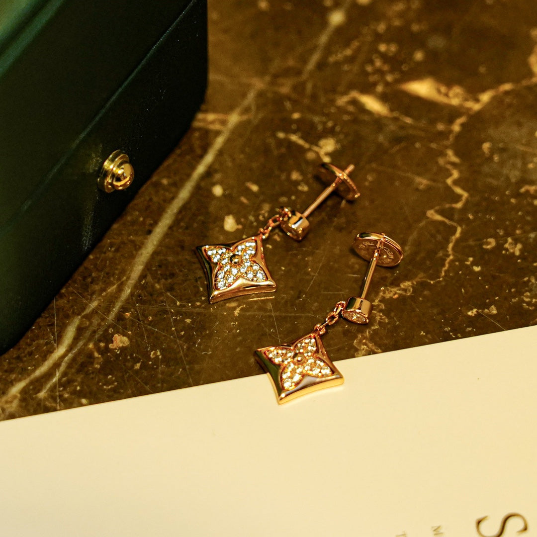 [BloomBling]STAR DIAMONDS EARRINGS GOLD