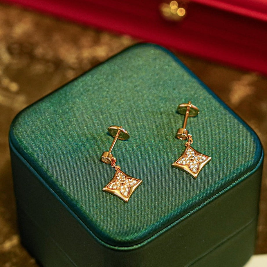 [BloomBling]STAR DIAMONDS EARRINGS GOLD