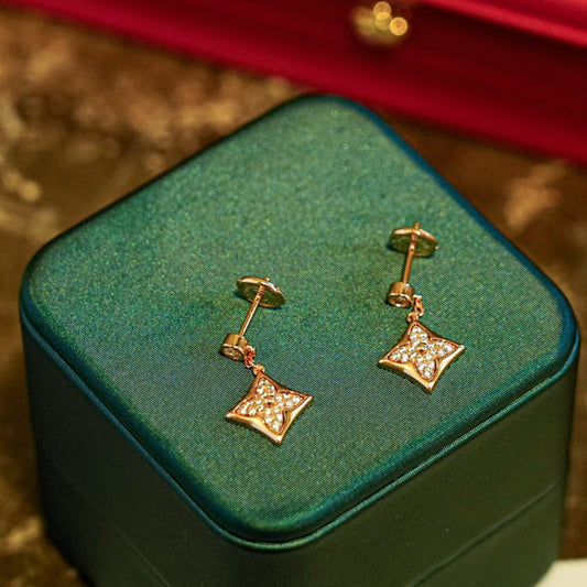 [BloomBling]STAR DIAMONDS EARRINGS GOLD