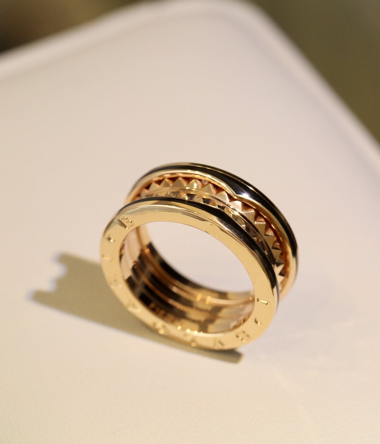 [BloomBling]ZERO 1 PINK GOLD BLACK CERAMIC RING