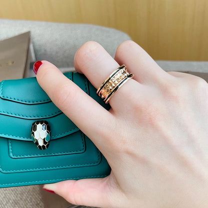 [BloomBling]ZERO 1 PINK GOLD BLACK CERAMIC RING