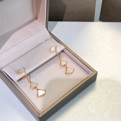 [BloomBling]DREAM EARRINGS 3 MOTIFS DIAMOND MOP PINK GOLD