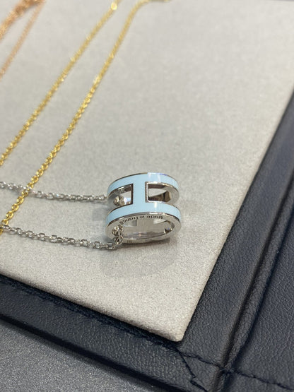 [BloomBling]POP H LIGHT BLUE NECKLACE
