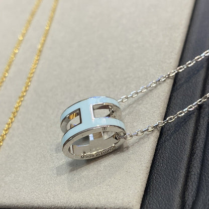 [BloomBling]POP H LIGHT BLUE NECKLACE
