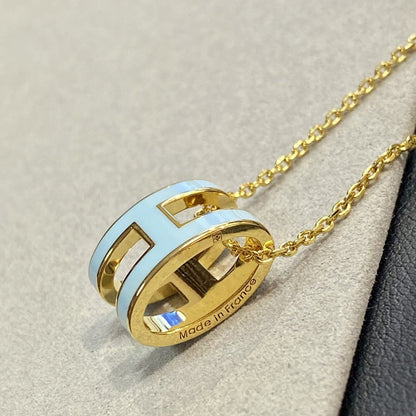 [BloomBling]POP H LIGHT BLUE NECKLACE