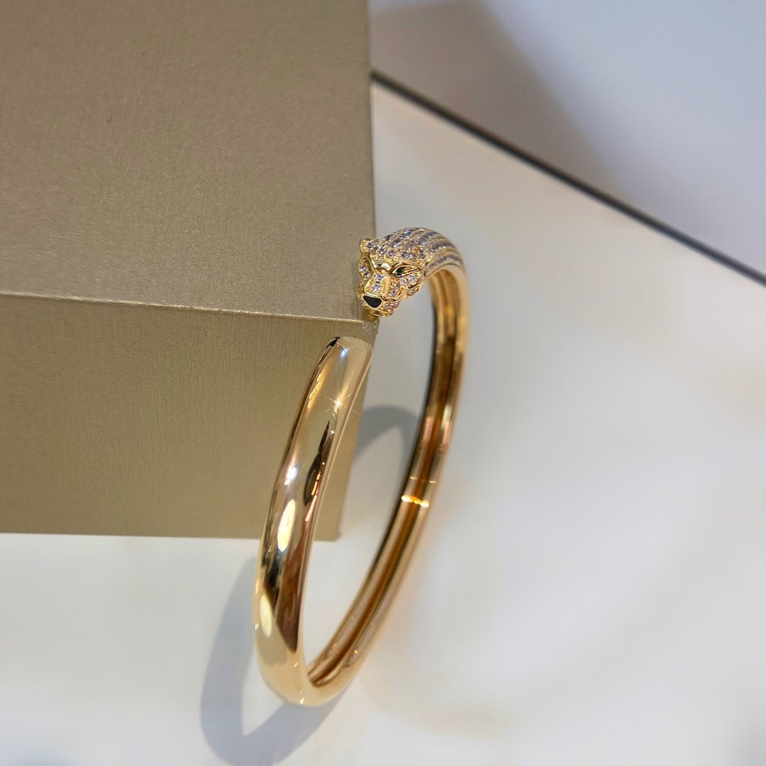 [BloomBling]PANTHERE GOLD DIAMOND OPEN BRACELET