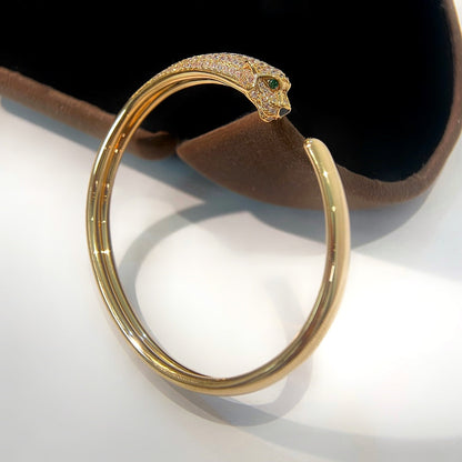 [BloomBling]PANTHERE GOLD DIAMOND OPEN BRACELET