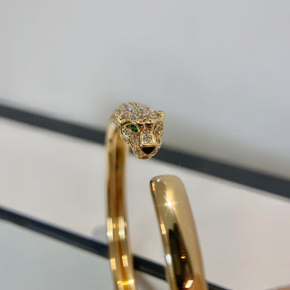 [BloomBling]PANTHERE GOLD DIAMOND OPEN BRACELET