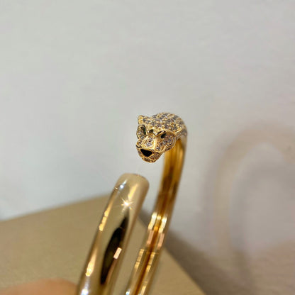 [BloomBling]PANTHERE GOLD DIAMOND OPEN BRACELET