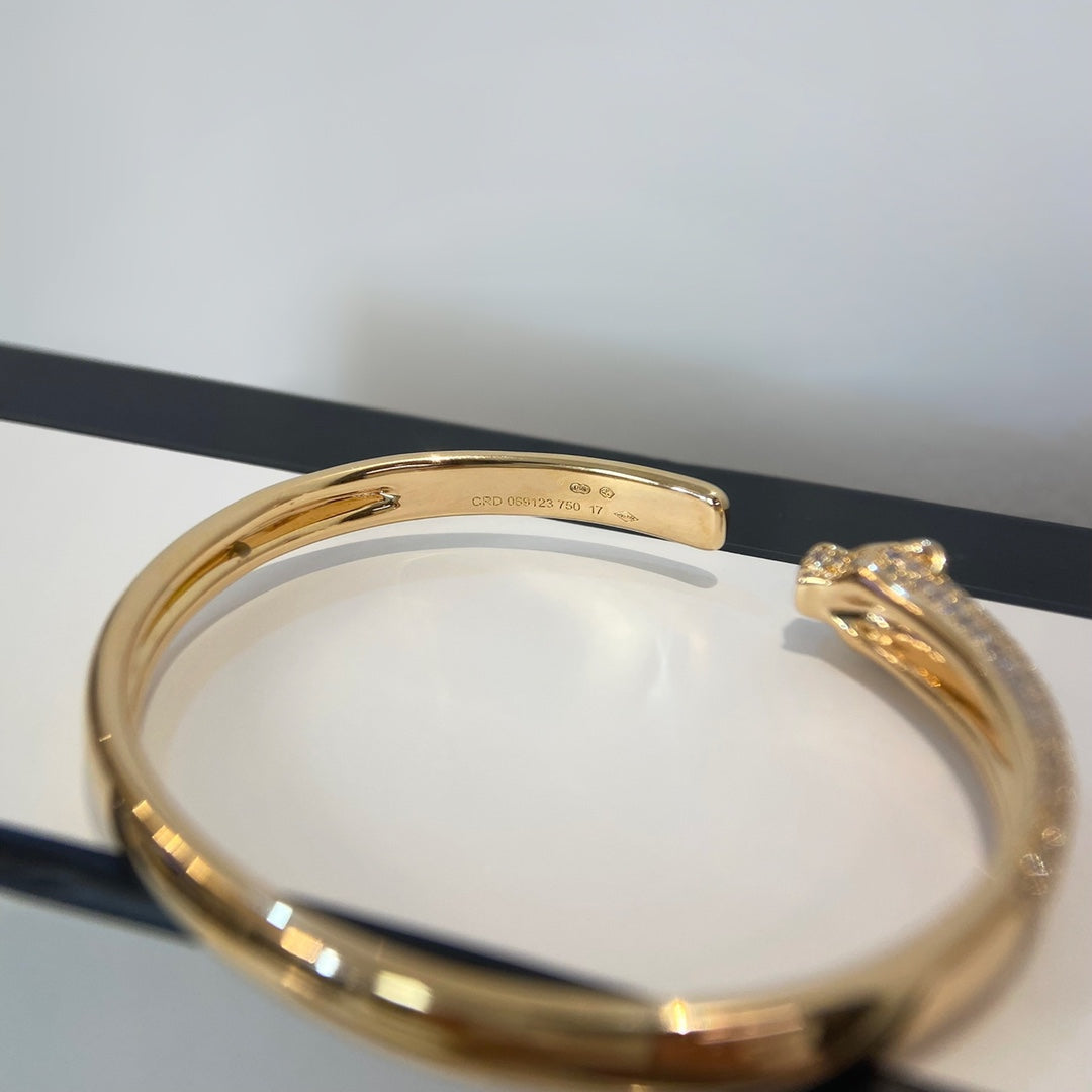 [BloomBling]PANTHERE GOLD DIAMOND OPEN BRACELET