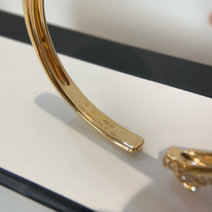 [BloomBling]PANTHERE GOLD DIAMOND OPEN BRACELET