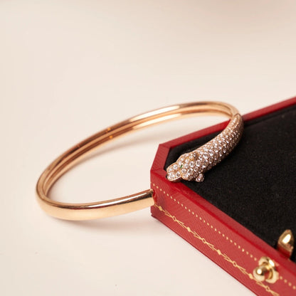 [BloomBling]PANTHERE ROSE GOLD DIAMOND OPEN BRACELET