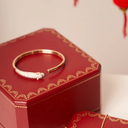 [BloomBling]PANTHERE ROSE GOLD DIAMOND OPEN BRACELET