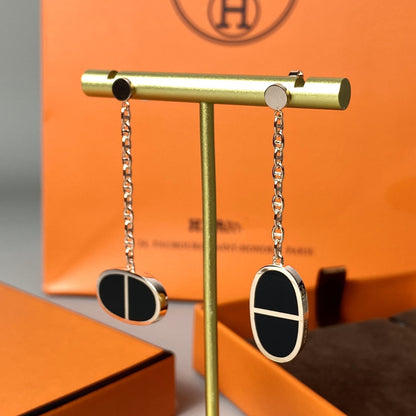 [BloomBling]CHAINE VERSO BLACK CERAMIC EARRINGS