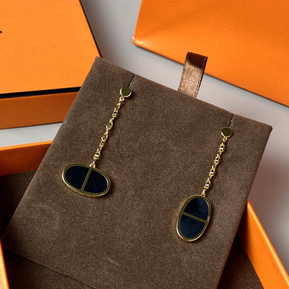 [BloomBling]CHAINE VERSO BLACK CERAMIC EARRINGS