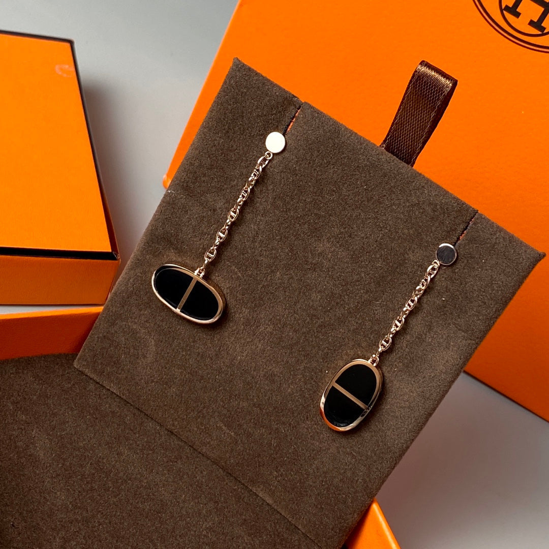 [BloomBling]CHAINE VERSO BLACK CERAMIC EARRINGS