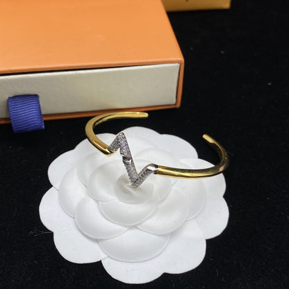 [BloomBling]VOLTE UPSITE DOWN DIAMOND GOLD OPEN BRACELET