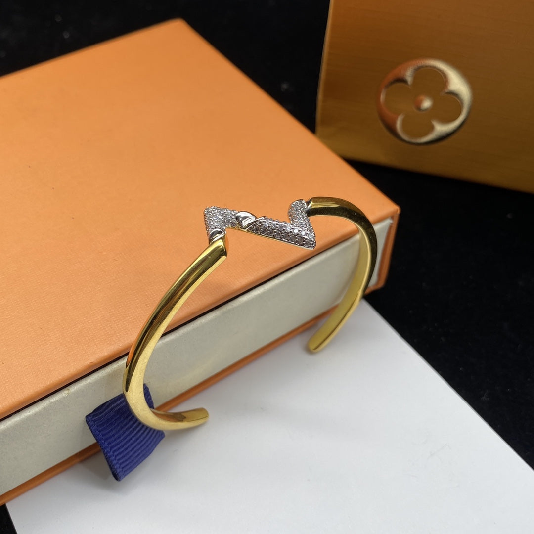 [BloomBling]VOLTE UPSITE DOWN DIAMOND GOLD OPEN BRACELET