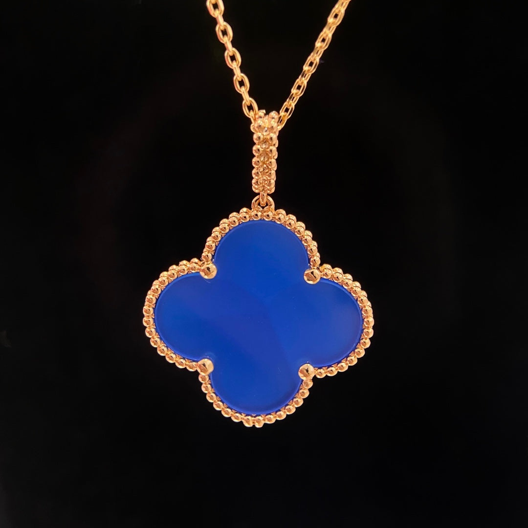 [BloomBling]CLOVER 25MM NECKLACE TURQUOISE ROSE GOLD