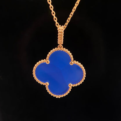 [BloomBling]CLOVER 25MM NECKLACE TURQUOISE ROSE GOLD
