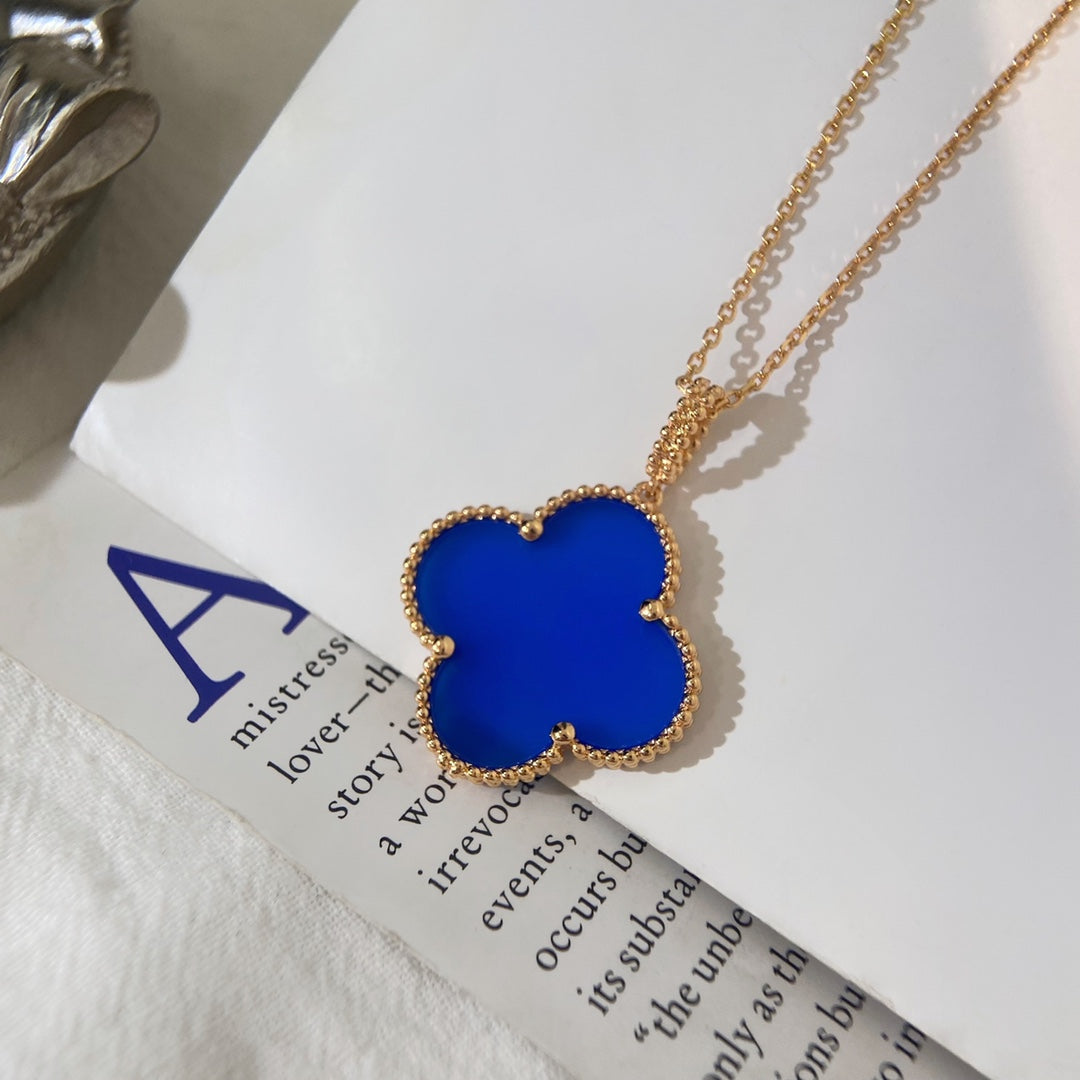 [BloomBling]CLOVER 25MM NECKLACE TURQUOISE ROSE GOLD
