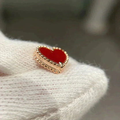 [BloomBling]HEART CARNELIAN STUD EARRINGS
