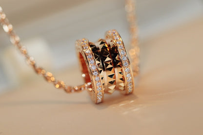 [BloomBling]ZERO 1 ROCK PEDANT PINK GOLD NECKLACE