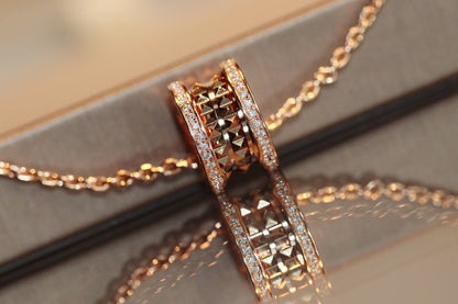 [BloomBling]ZERO 1 ROCK PEDANT PINK GOLD NECKLACE
