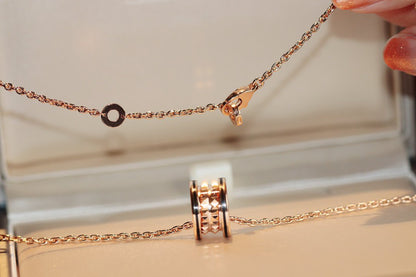 [BloomBling]ZERO 1 ROCK PEDANT PINK GOLD BLACK NECKLACE