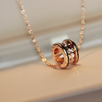 [BloomBling]ZERO 1 ROCK PEDANT PINK GOLD BLACK NECKLACE