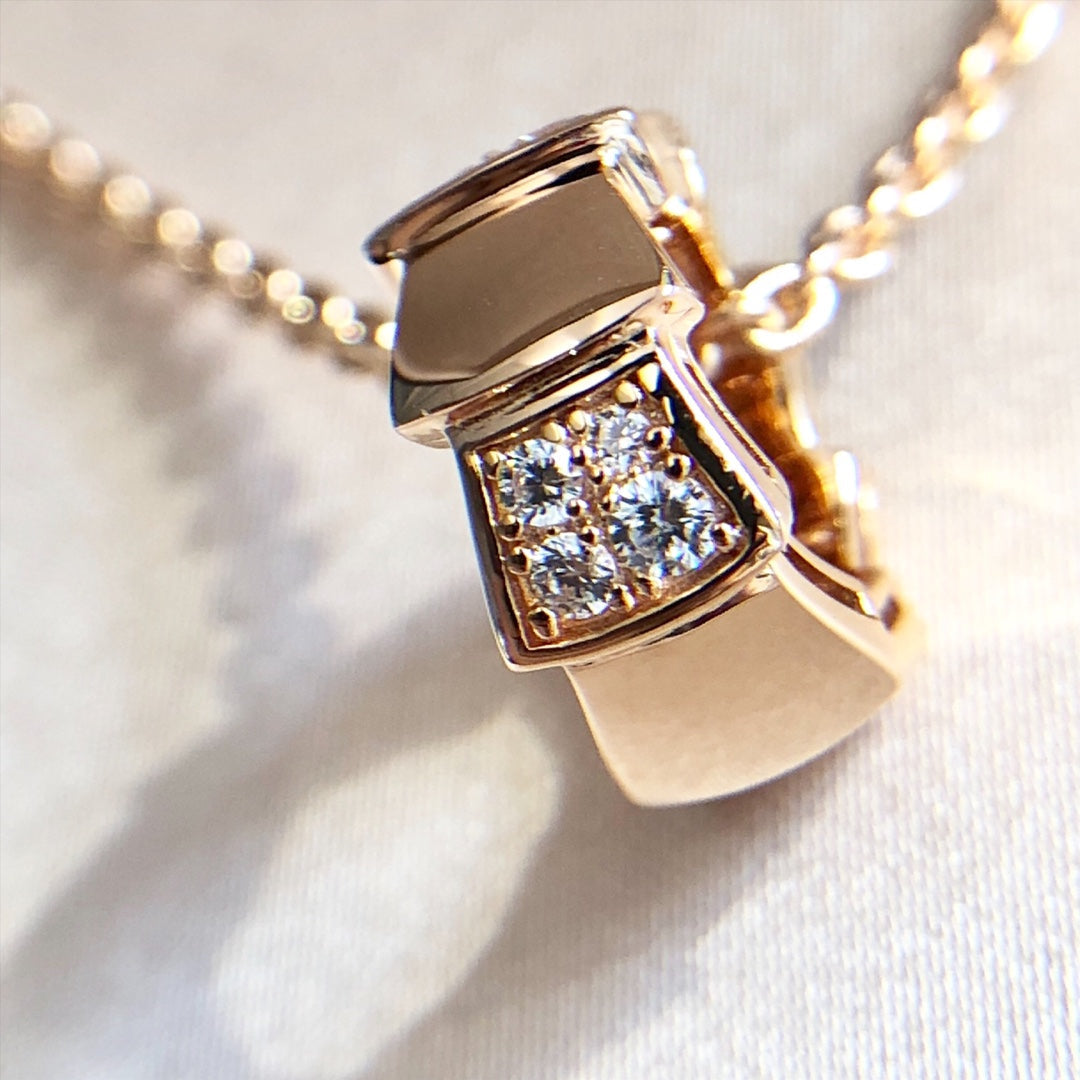 [BloomBling]SERPENTI PEDANT DIAMOND PINK GOLD NECKLACE