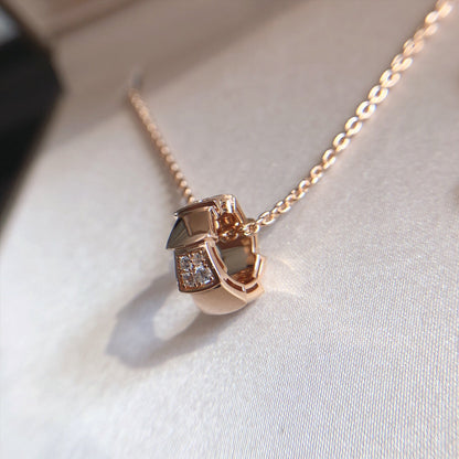 [BloomBling]SERPENTI PEDANT DIAMOND PINK GOLD NECKLACE