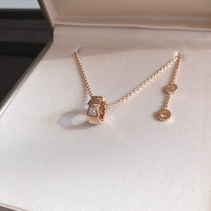 [BloomBling]SERPENTI PEDANT DIAMOND PINK GOLD NECKLACE