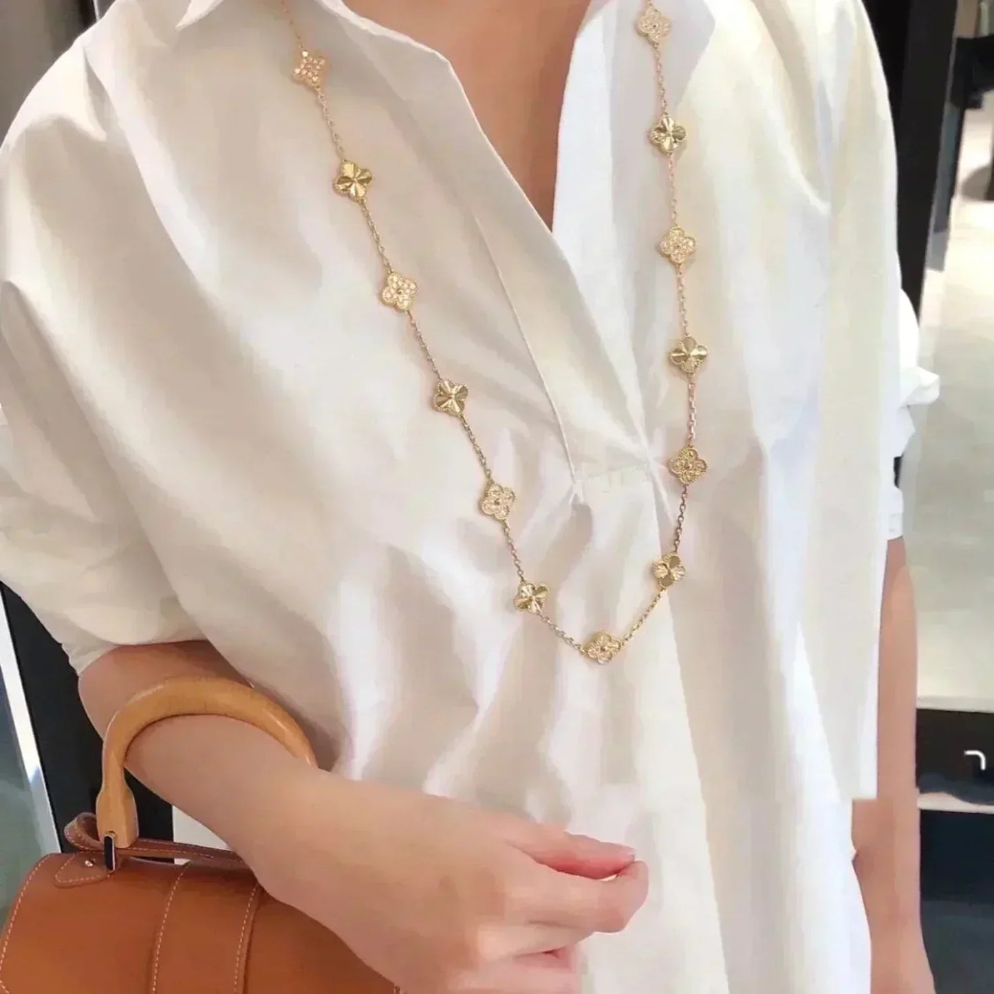 [BloomBling]CLOVER 20 MOTIFS LASER DIAMOND NECKLACE