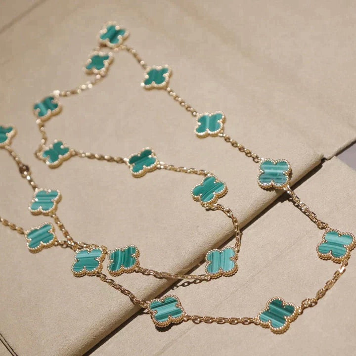 [BloomBling]CLOVER 20 MOTIFS MALACHITE GOLD
