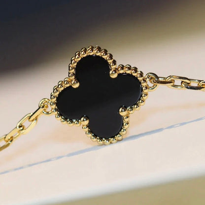[BloomBling]CLOVER 20 MOTIFS ONYX NECKLACE