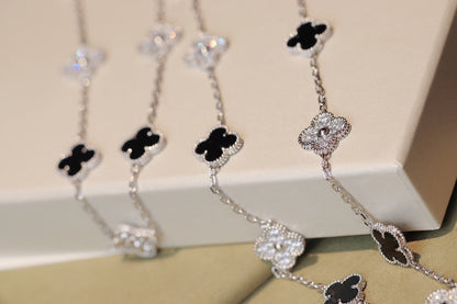 [BloomBling]CLOVER 20 MOTIFS ONYX DIAMOND SILVER