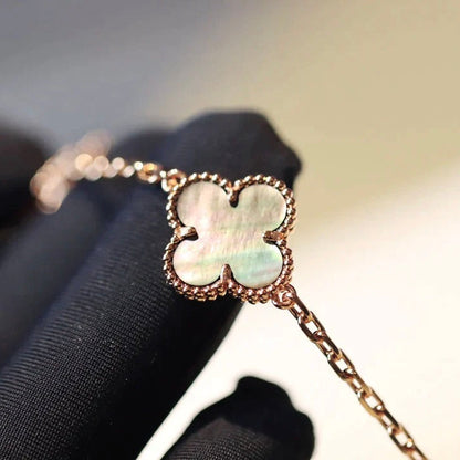 [BloomBling]CLOVER 20 MOTIFS DARK MOP DIAMOND  NECKLACE