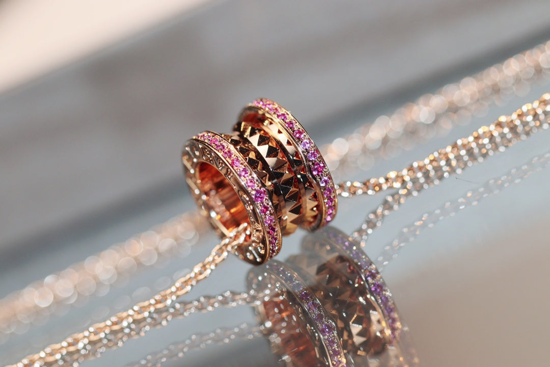 [BloomBling]ZERO 1 ROCK PINK GOLD PINK DIAMOND NECKLACE