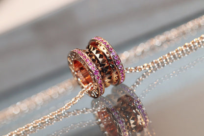 [BloomBling]ZERO 1 ROCK PINK GOLD PINK DIAMOND NECKLACE