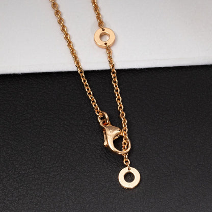 [BloomBling]ZERO 1 WHITE CERAMIC PINK GOLD DIAMOND NECKLACE